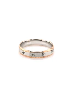 Alliance Brillaxis confort or blanc et rose 9 carats