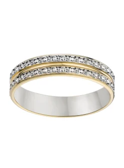 Alliance Brillaxis deux ors effet diamanté 2 rangs