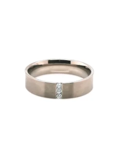 Alliance Brillaxis diamants brossée ruban plat