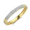 Alliance Brillaxis double rang diamants or 750/1000