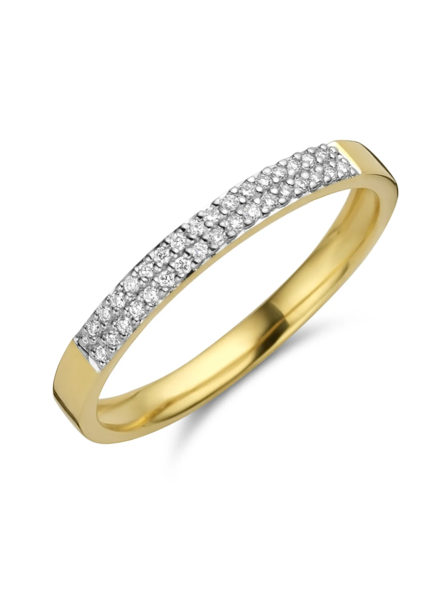 Alliance Brillaxis double rang diamants or 750/1000