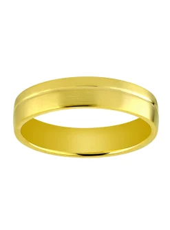 Alliance Brillaxis en or jaune 9 carats_x005f_x000D_finition brossée avec un liseré poli