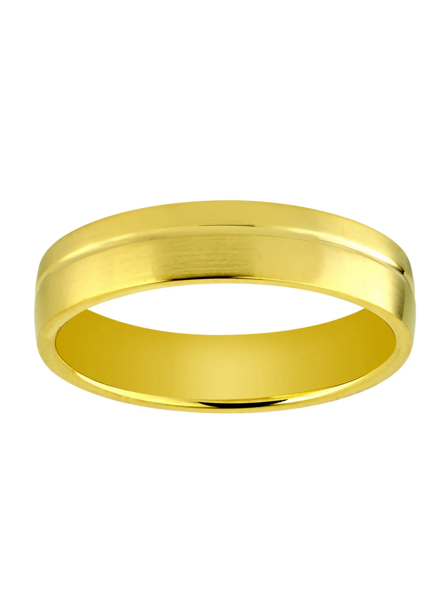 Alliance Brillaxis en or jaune 9 carats_x005f_x000D_finition brossée avec un liseré poli