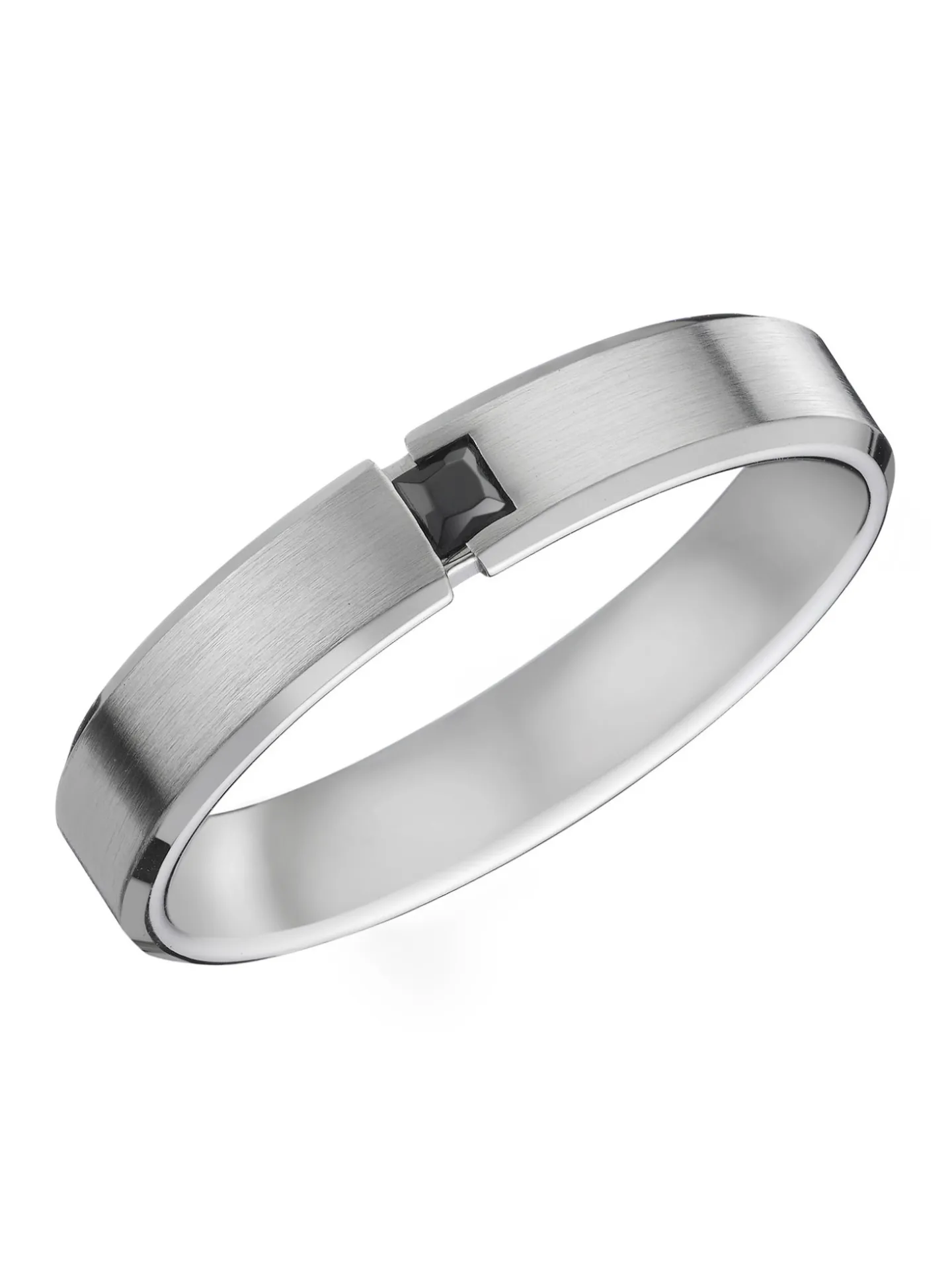Alliance Brillaxis en platine brossée diamant noir