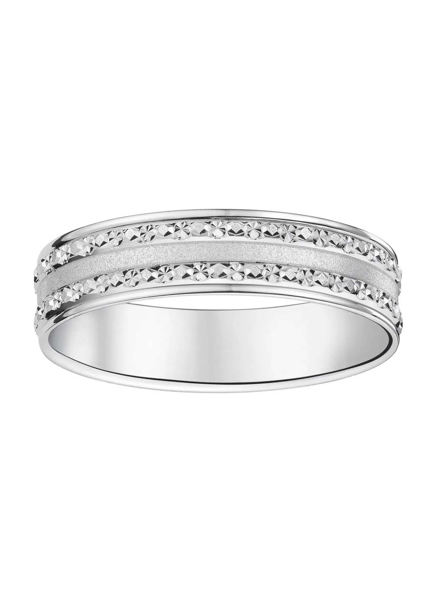 Alliance Brillaxis or blanc 9 carats brossée/ciselée