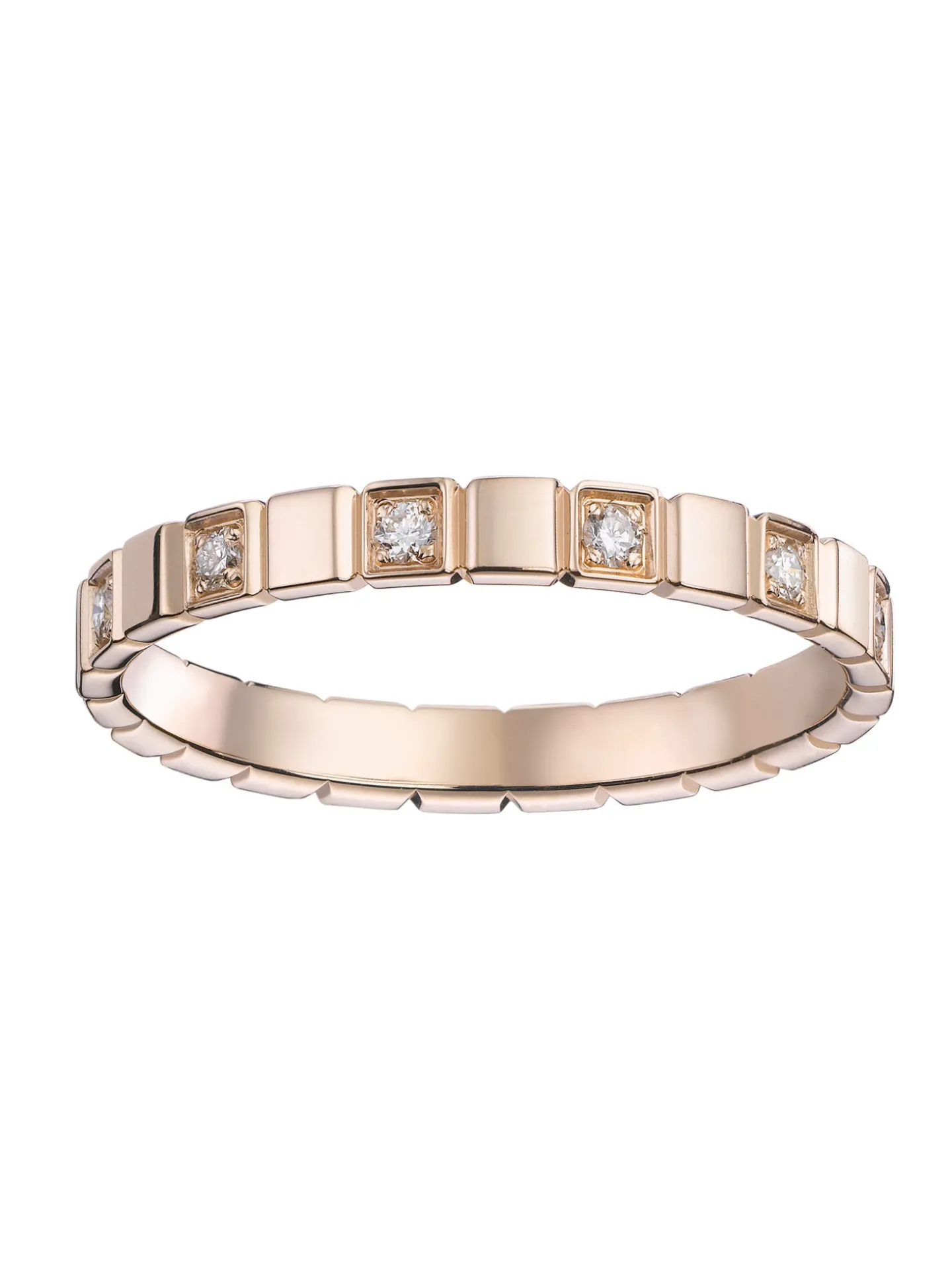 Alliance Brillaxis or rose 9 carats diamants