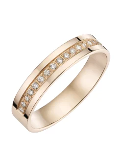 Alliance Brillaxis or rose 9 carats diamants