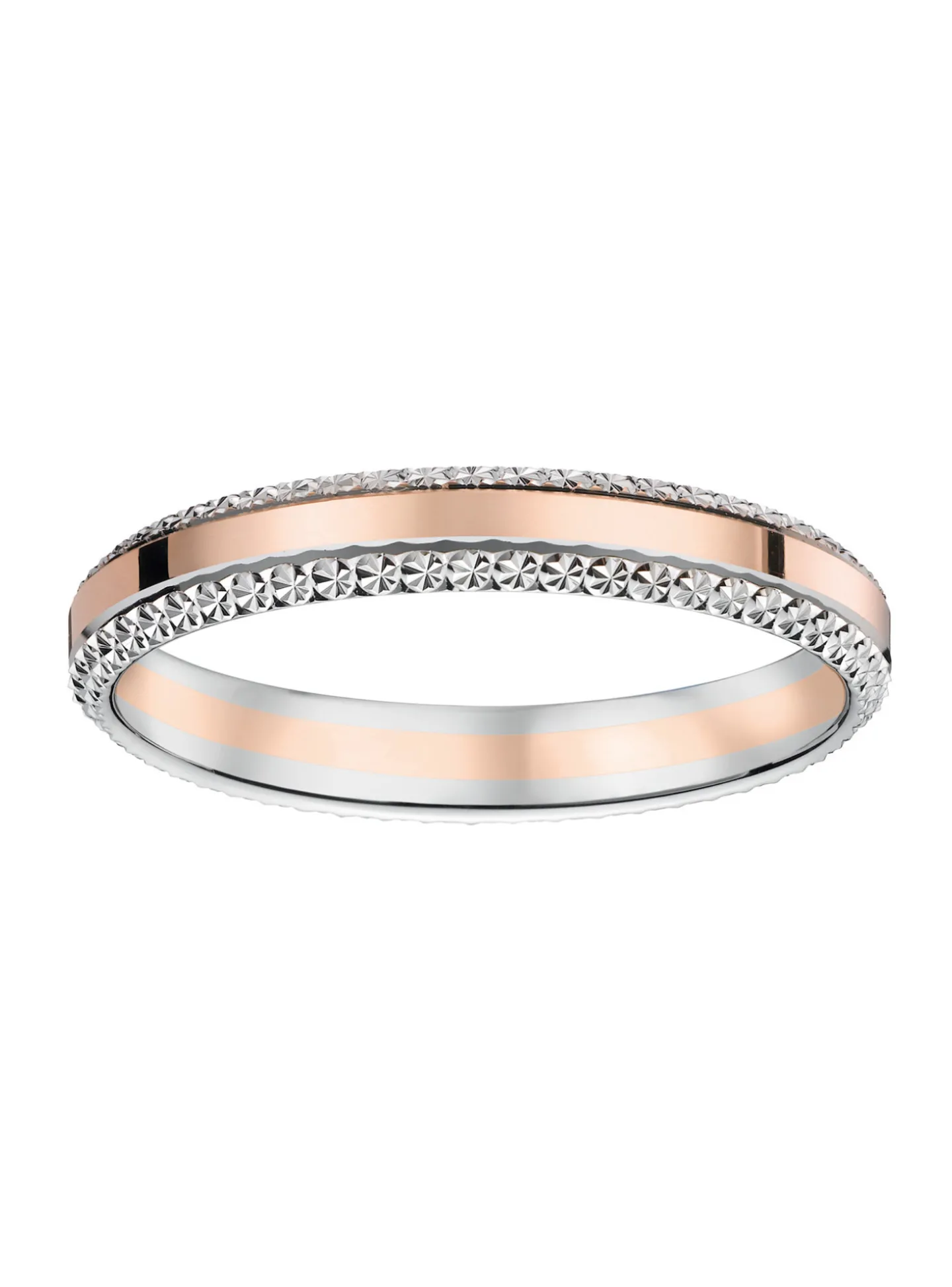 Alliance Brillaxis or rose et blanc effet diamanté