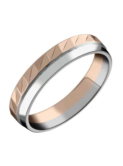 Alliance Brillaxis or rose et blanc 18 carats
