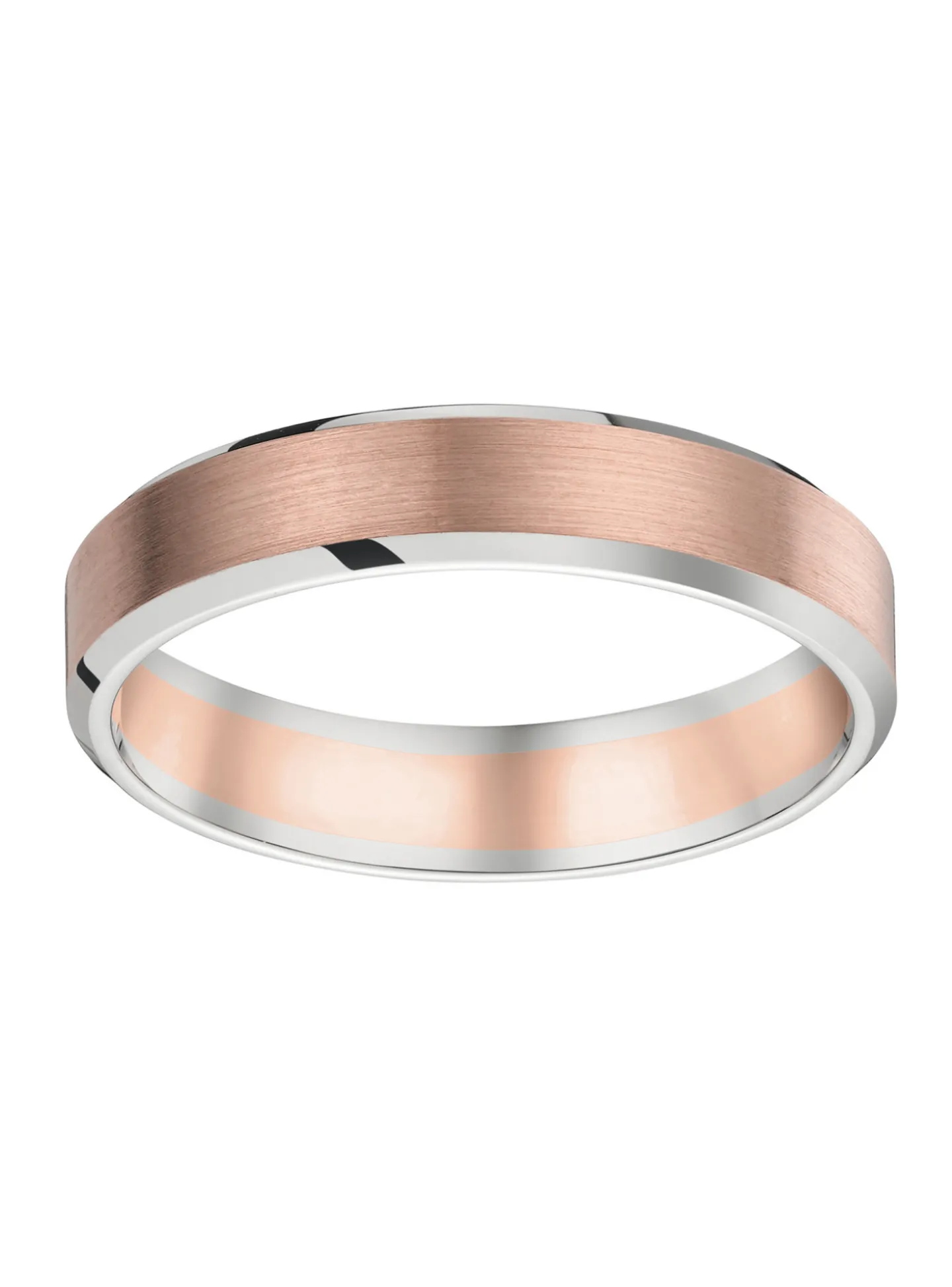 Alliance Brillaxis or rose et blanc 9 carats_x005f_x000D_brossée/polie