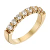 Alliance demi tour diamants or jaune 18 carats
