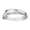 Alliance deux anneaux entrelacés or blanc 18 carats