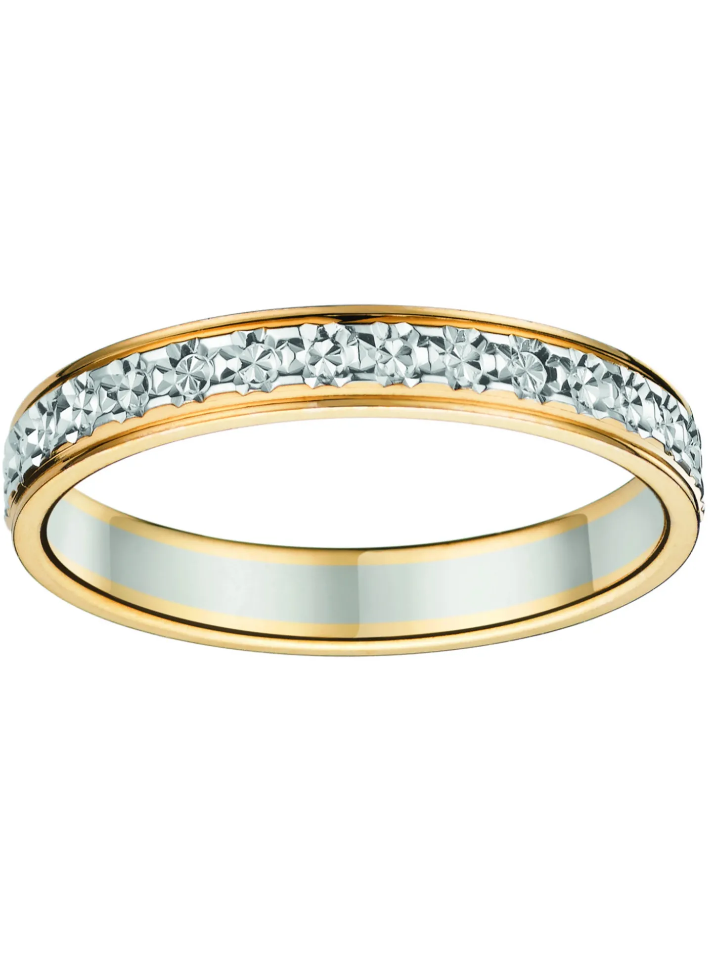 Alliance deux ors effet diamanté or 18 carats