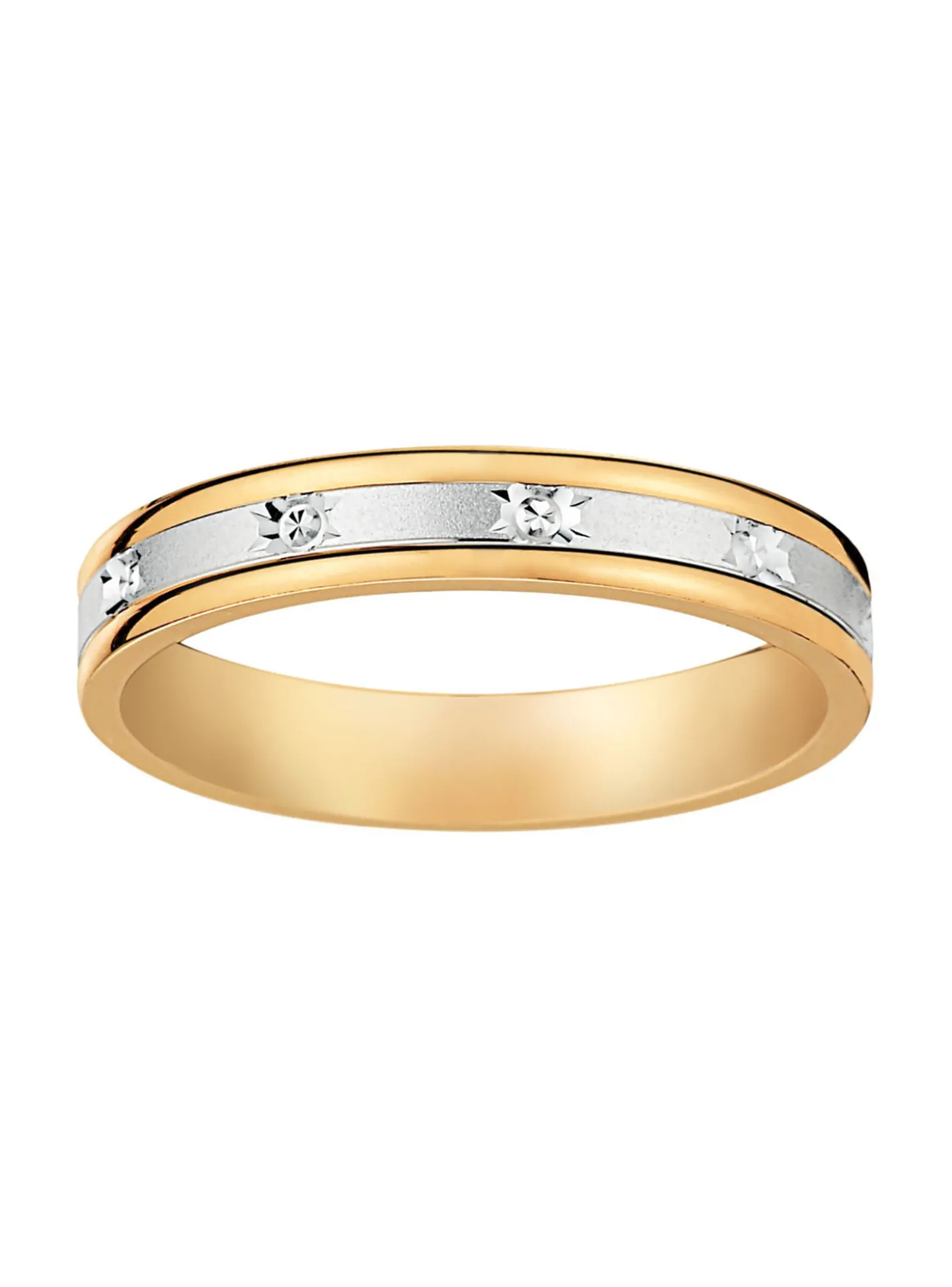 Alliance deux ors effet diamantée 18 carats