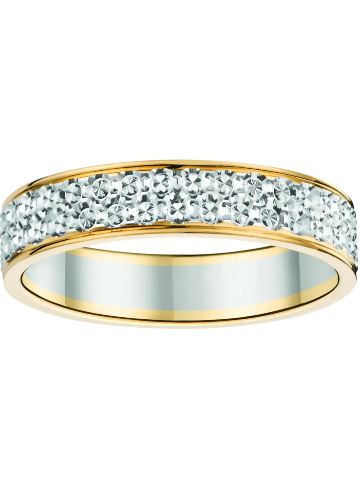 Alliance deux ors effet diamanté or 18 carats