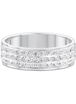 Alliance effet diamanté or blanc 18 carats
