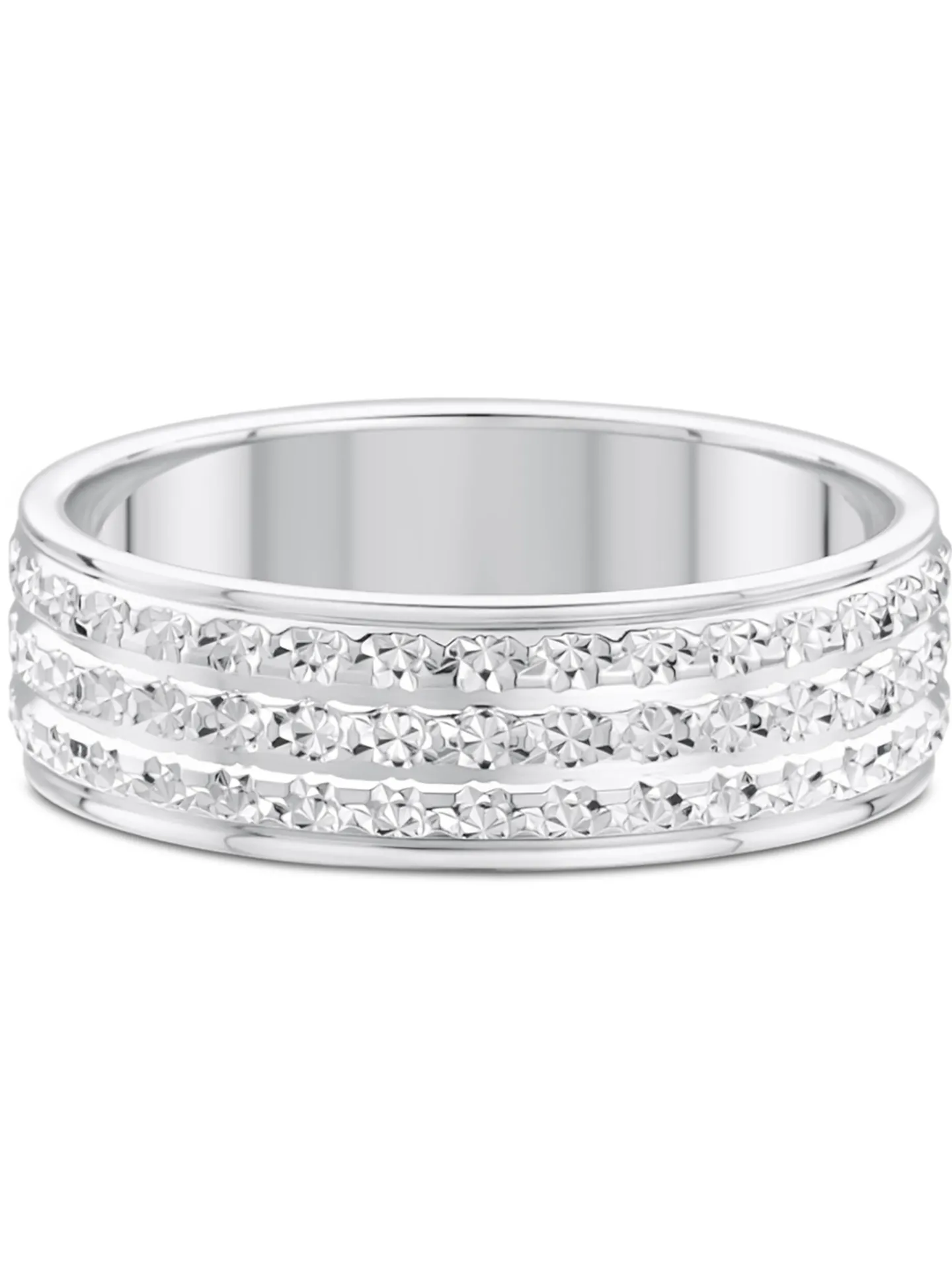 Alliance effet diamanté or blanc 18 carats