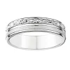 Alliance effet diamanté or blanc 18 carats