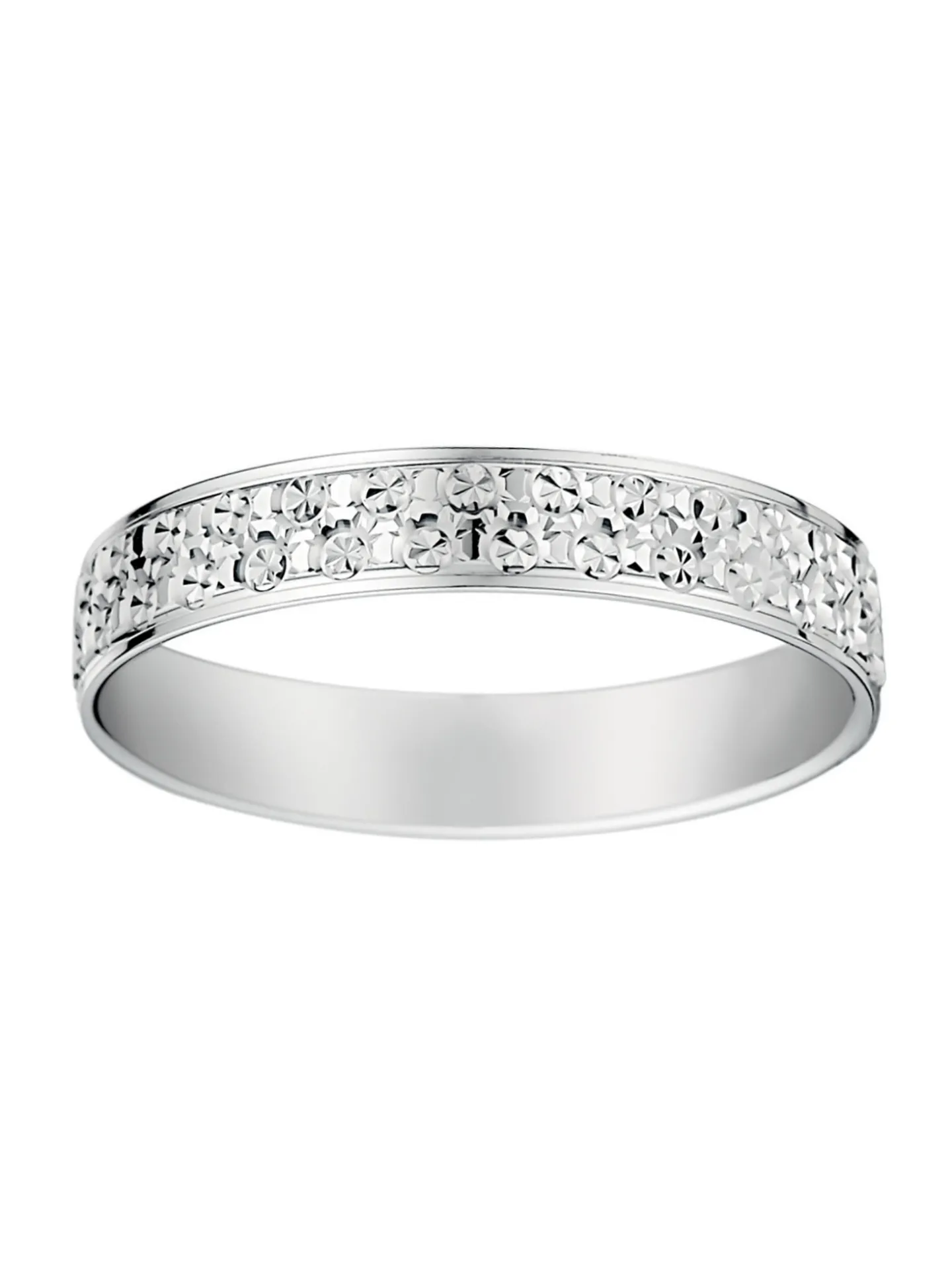 Alliance effet diamanté or blanc 18 carats