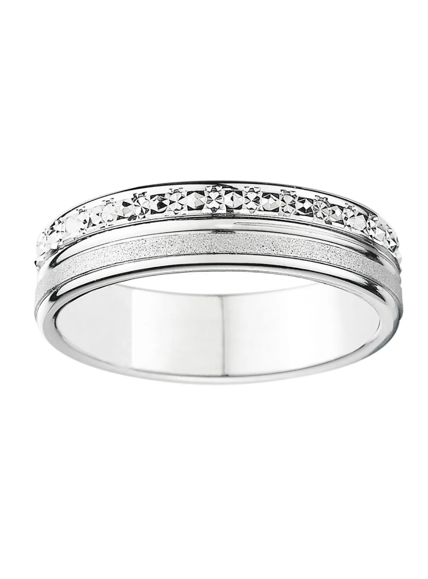 Alliance effet diamanté or blanc 18 carats
