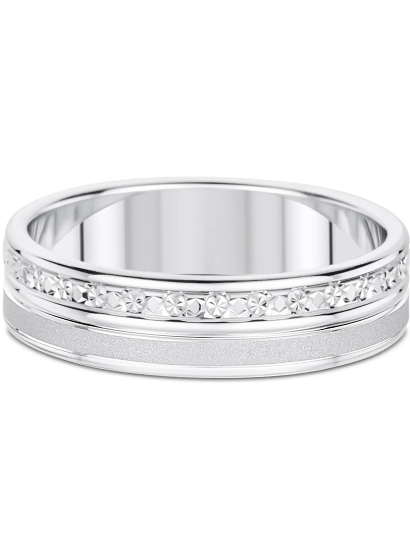 Alliance effet diamanté or blanc 18 carats