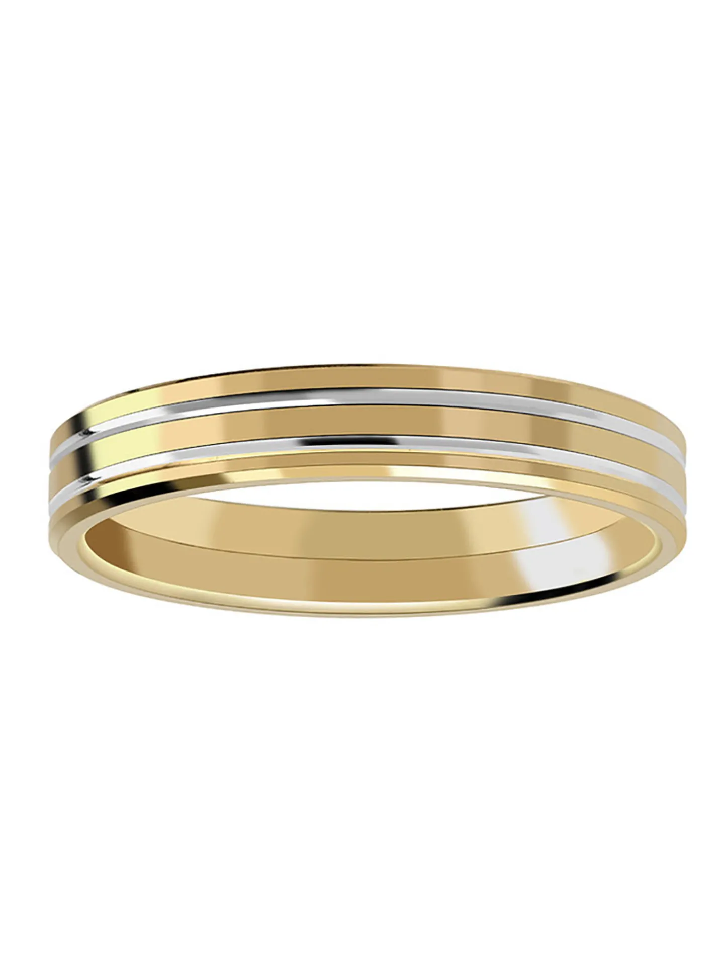 Alliance homme ruban confort bicolore 9 carats