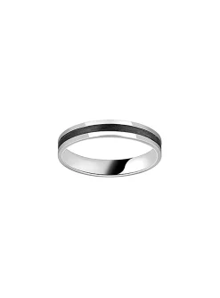 Alliance homme ruban or blanc et carbone_x005f_x000D_18 carats