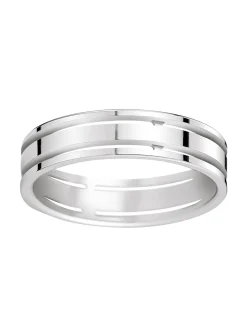 Alliance moderne ajourée en or blanc 18 carats