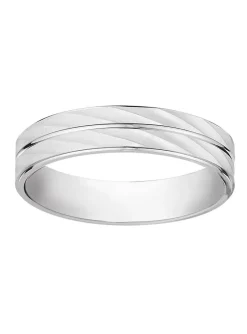 Alliance moderne confort or blanc 18 carats