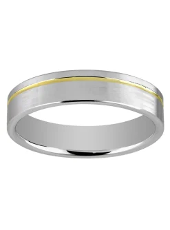 Alliance moderne or bicolore 18 carats