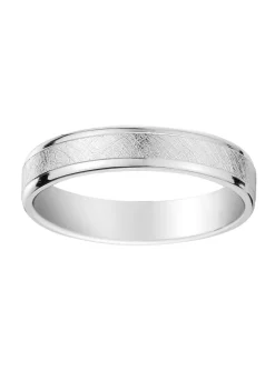Alliance or blanc 9 carats finition givrée
