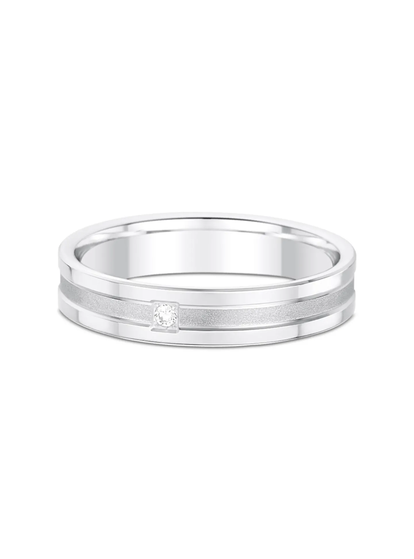 Alliance serti grain diamant or blanc 375/1000