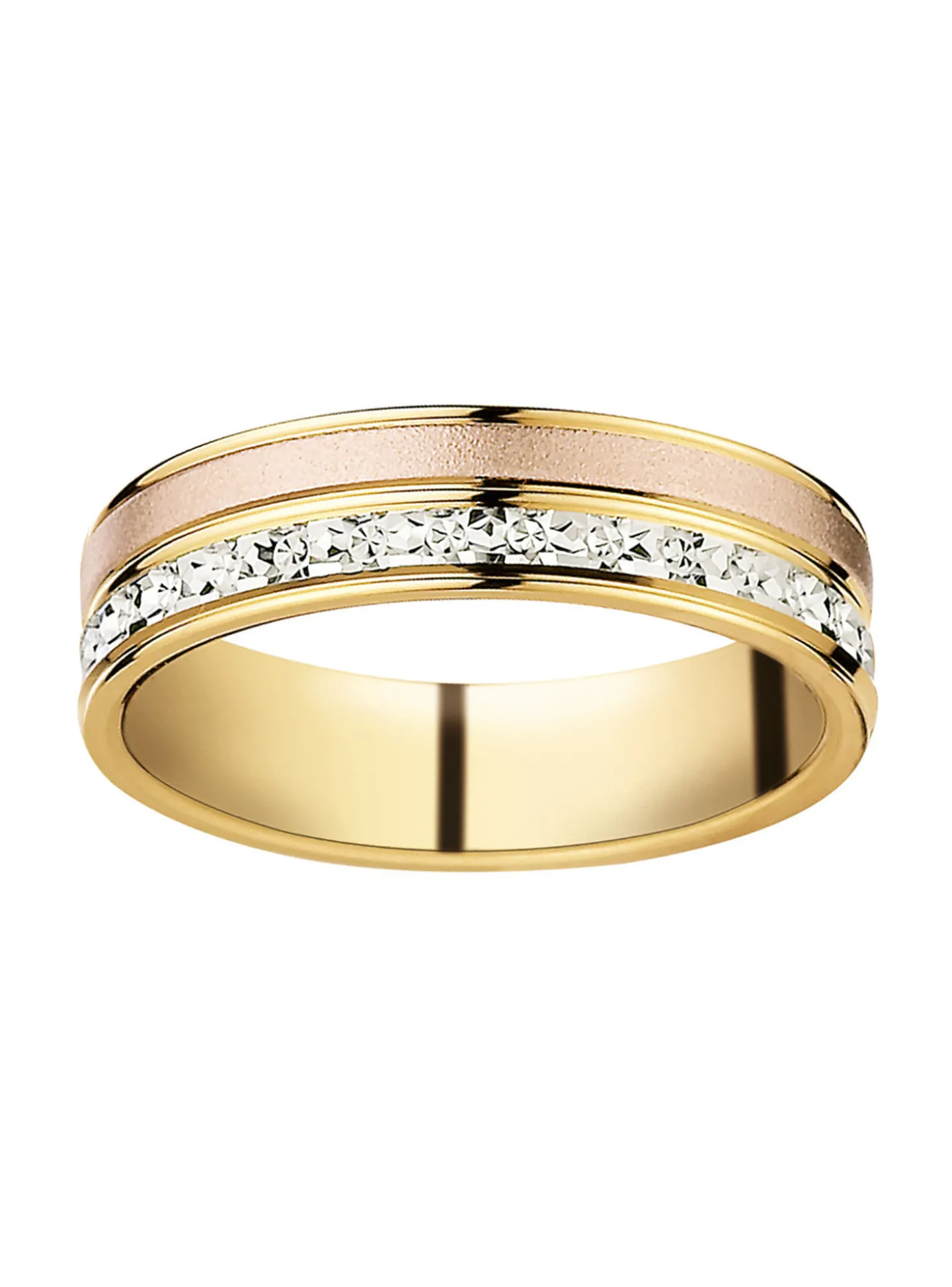 Alliance trois ors effet diamanté 18 carats