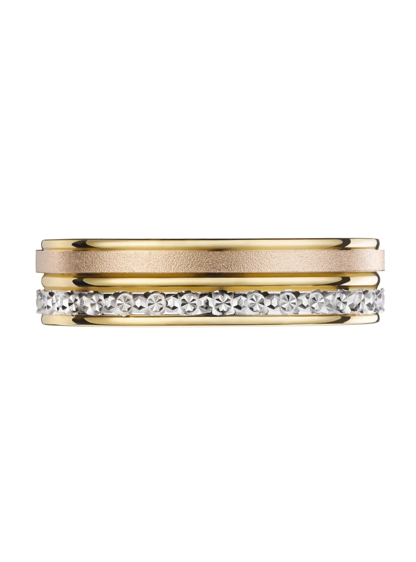Alliance trois ors effet diamanté 18 carats