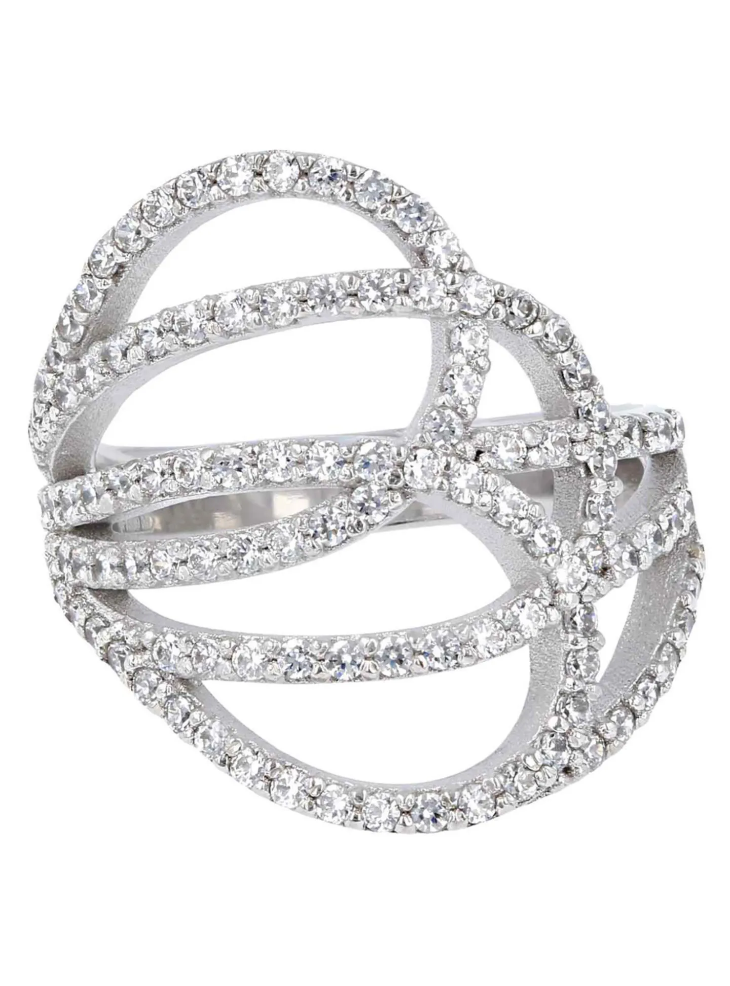 Bague 950 Milano argent motif ajouré empierré_x005f_x000D_Collection Nuova Milanese