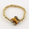 Bague Zag Bijoux acier doré marron_x005f_x000D_oeil de tigre