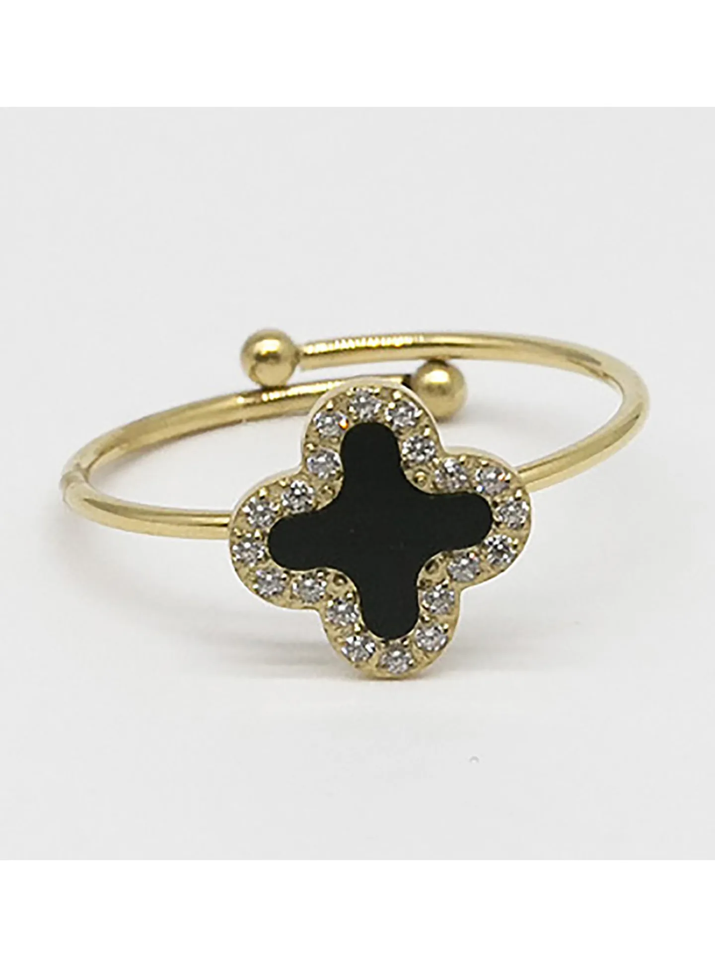 Bague Zag Bijoux acier réglable nacre_x005f_x000D_zirconium