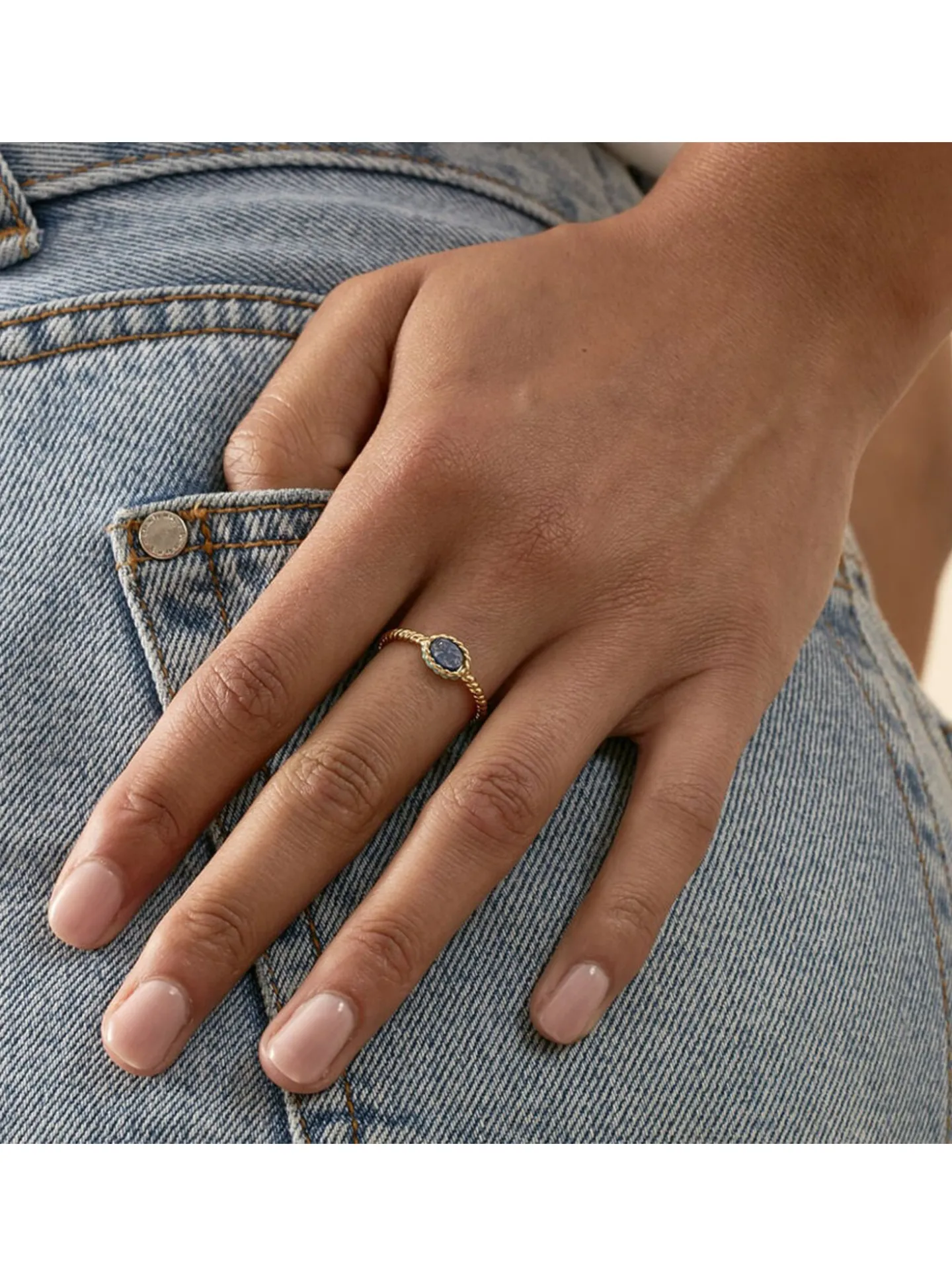 Bague Agatha Atma dorée Lapis