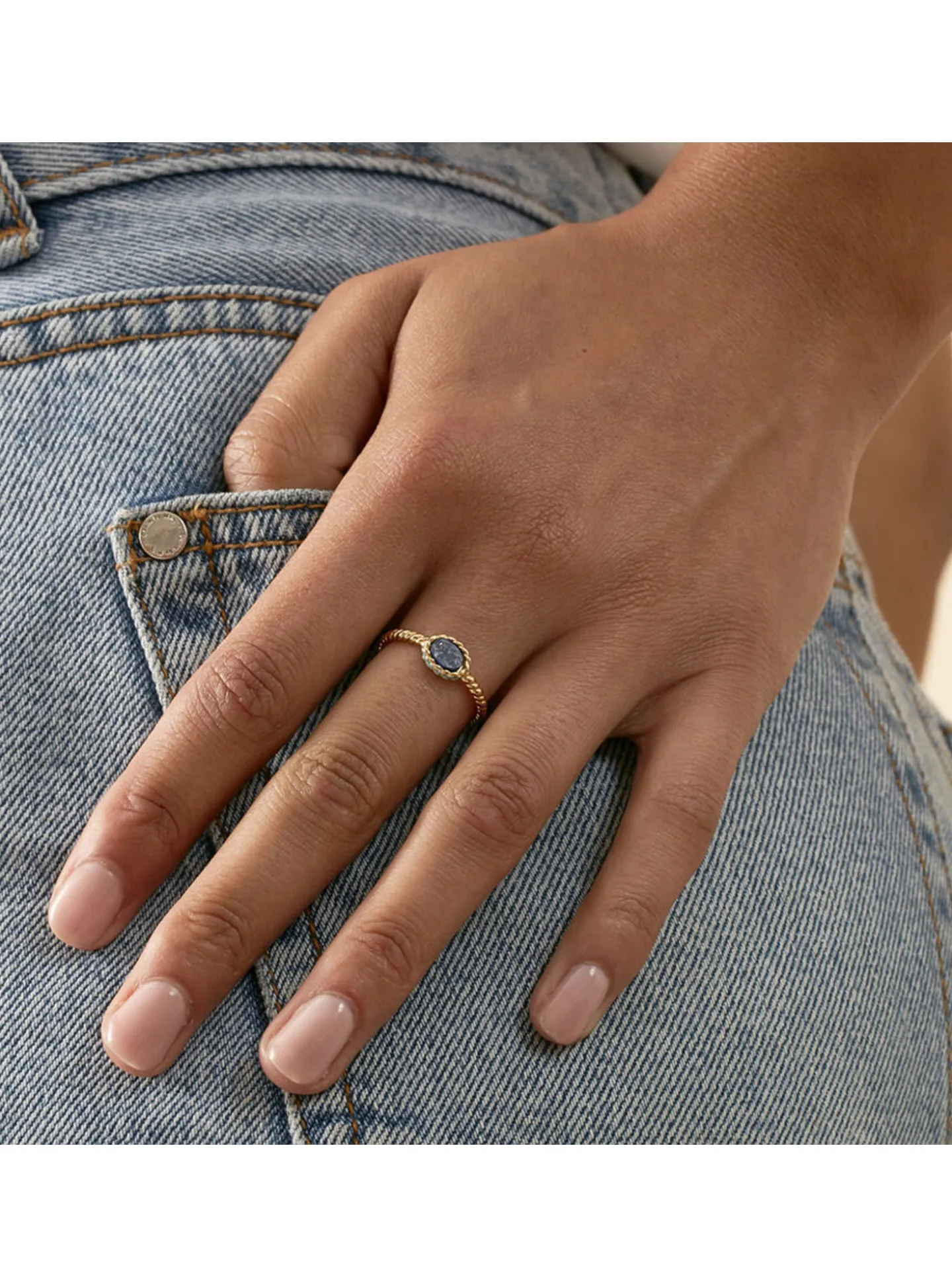 Bague Agatha Atma laiton lapis lazuli