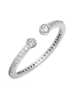 Bague Agatha ouverte argent oxydes Unique