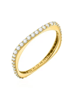 Bague Agatha plaqué or carré oxydes