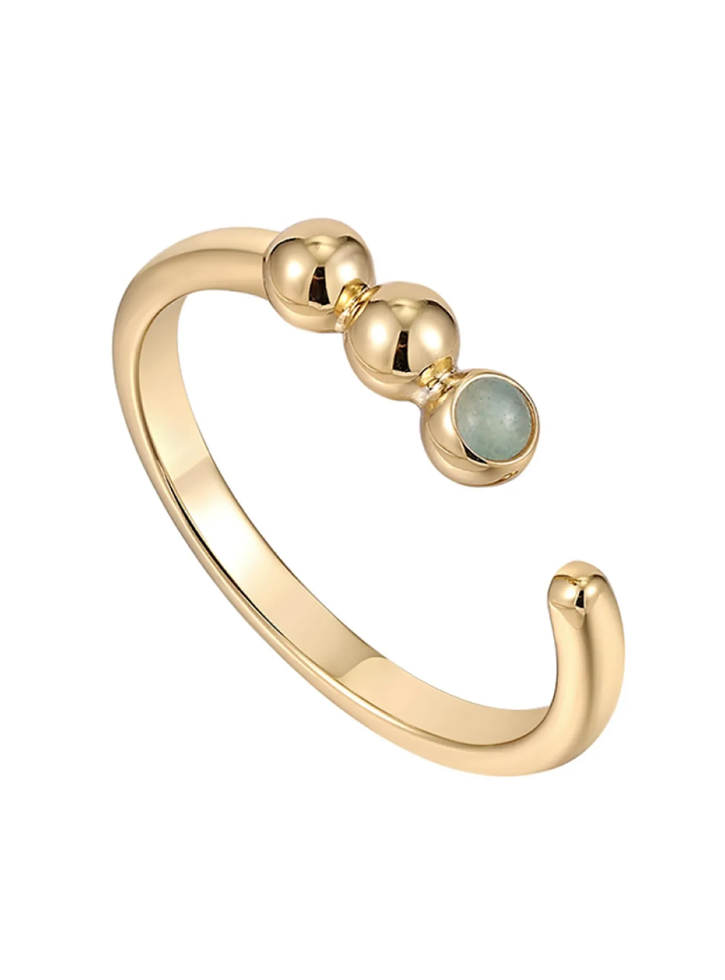 Bague Ania Haie ajustable Space Out dorée amazonite