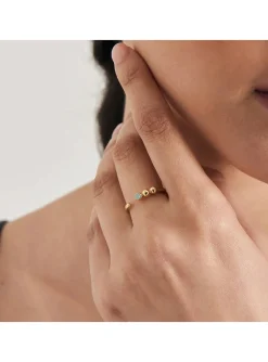 Bague Ania Haie ajustable Space Out dorée amazonite