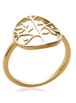 Bague Brillaxis Arbre de vie plaqué or