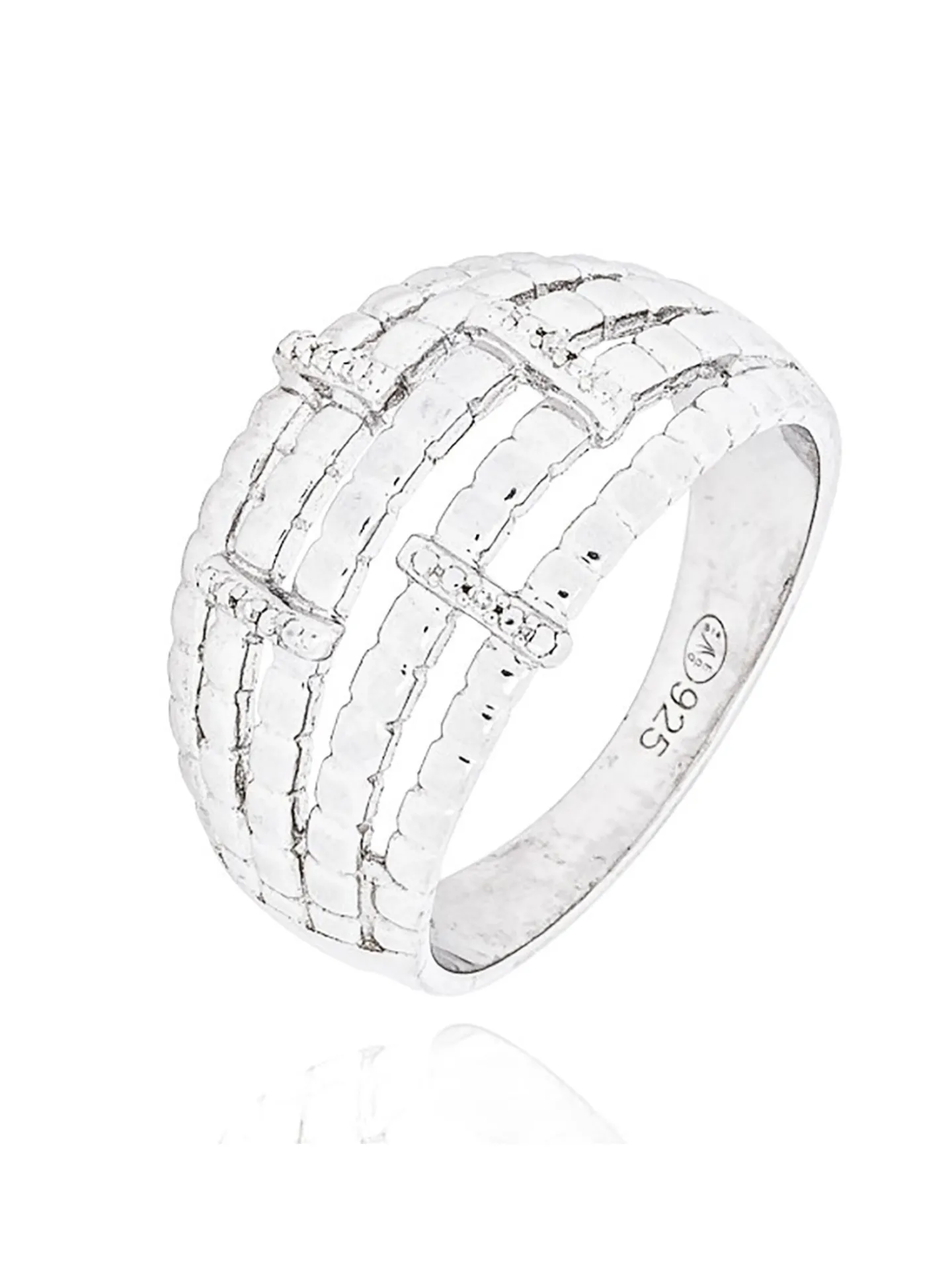 Bague Brillaxis argent diamants 12mm