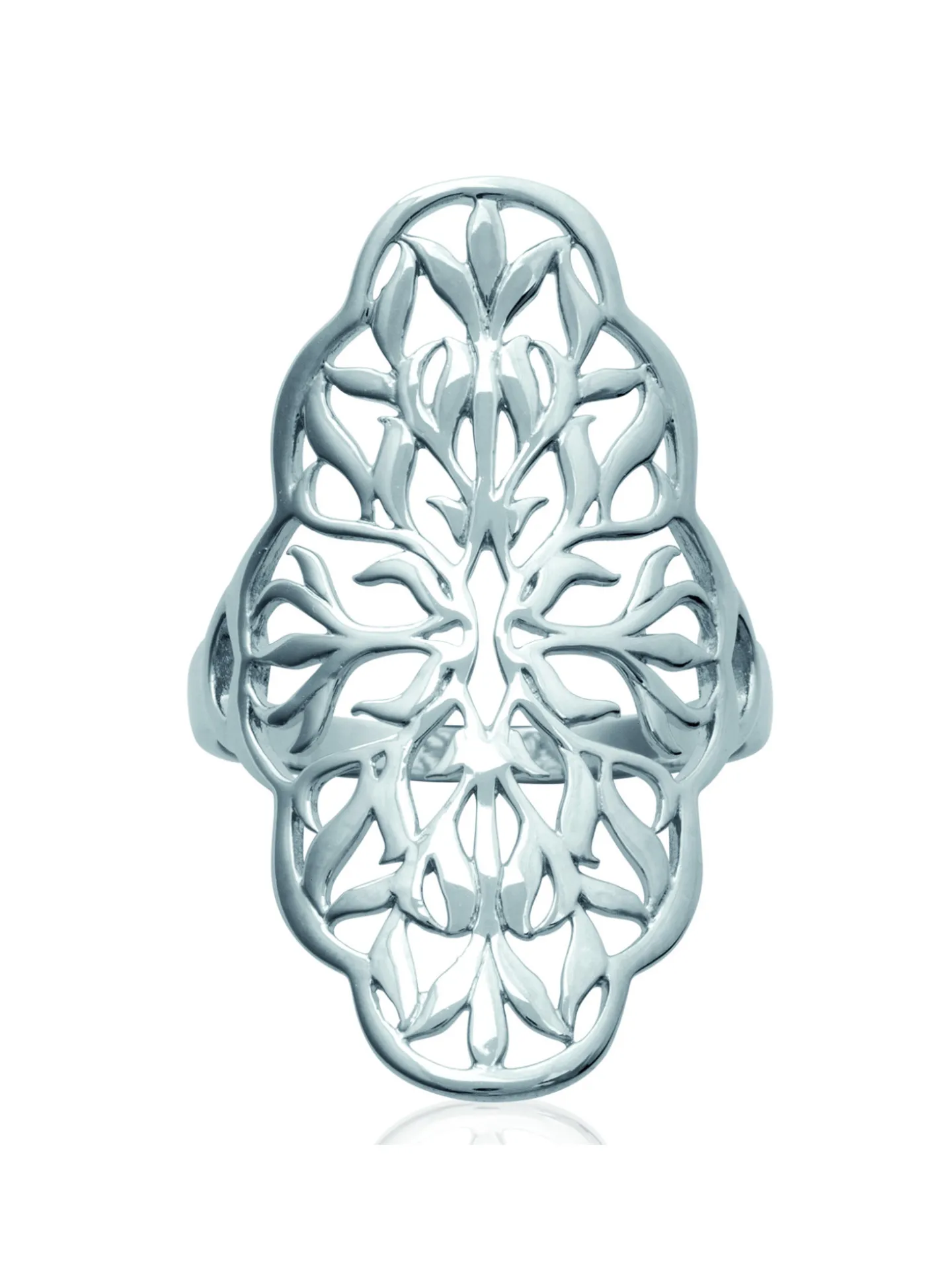 Bague Brillaxis argent motif floral