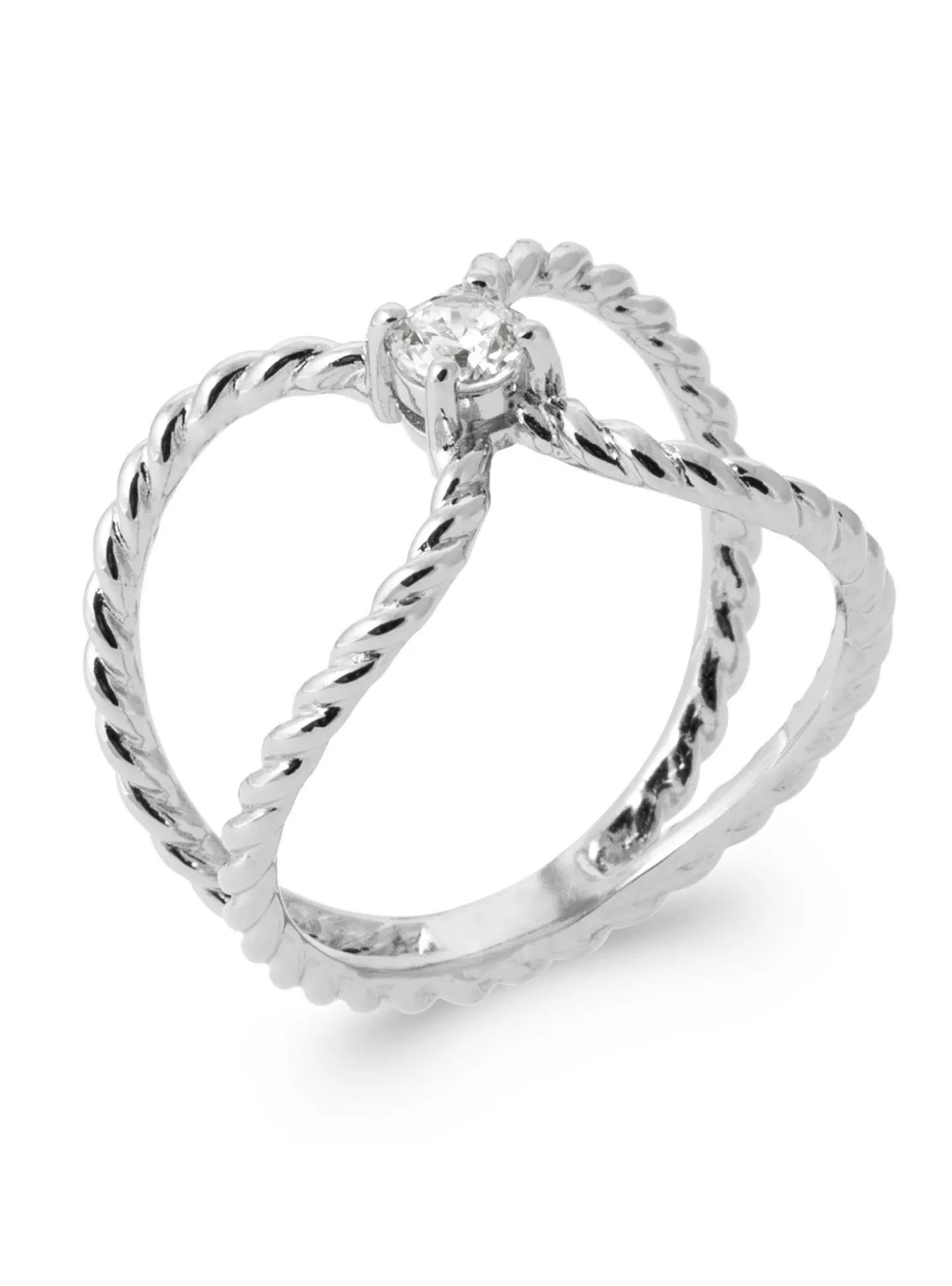 Bague Brillaxis argent torsadé OZ