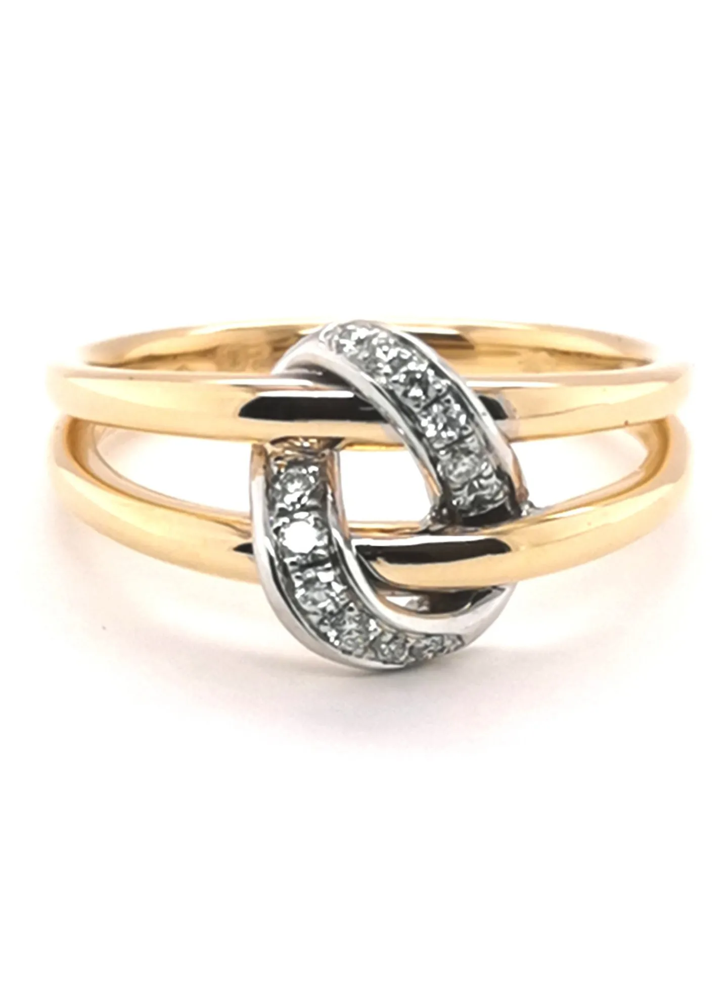 Bague Brillaxis avec motif entrelacé or 18 carats