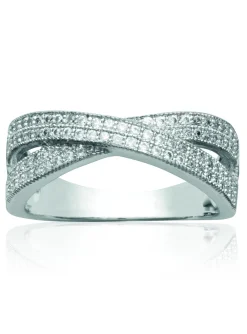 Bague Brillaxis croisé argent