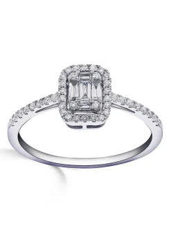 Bague Brillaxis diamants baguettes or blanc